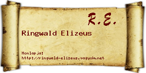 Ringwald Elizeus névjegykártya
